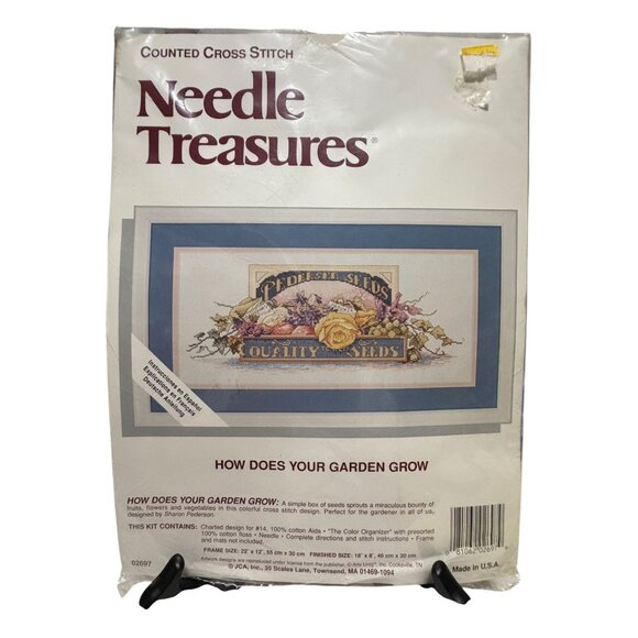 Needle Treasures Counted Cross Stitch Kit How Does Your Garden Grow 18" x 8" - Picture 1 of 5